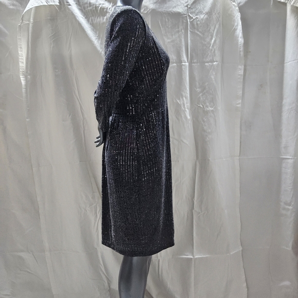Calvin Klein Black Glitter Long Sleeve Dress - Picture 7 of 13